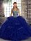 Inexpensive Sleeveless Beading and Ruffles Lace Up Quinceanera Dress
