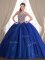 Noble Sweetheart Sleeveless Tulle 15 Quinceanera Dress Beading Brush Train Lace Up