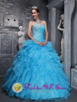 Saint-Cloud France Sweetheart Beaded Decorate Organza Beautiful Quinceanera Dress In Clearance