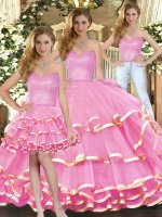 High End Rose Pink Lace Up Sweet 16 Dress Ruffled Layers Sleeveless Floor Length(SKU SJQDDT1708007BIZ)