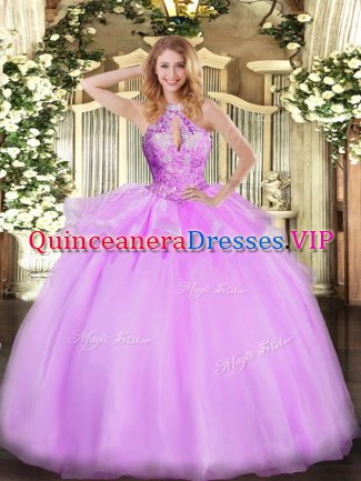 Inexpensive Sleeveless Lace Up Floor Length Beading Sweet 16 Dresses