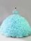 Beading Quinceanera Gown Blue Zipper Sleeveless Floor Length