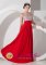 Sarandi Argentina Red Quinceanera Dama Dress Empire Straps Floor-length Taffeta Beading and Ruch