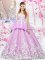 Floor Length Lilac Quinceanera Gown Scoop Sleeveless Lace Up