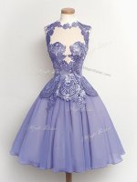 Great Chiffon Sleeveless Knee Length Vestidos de Damas and Lace