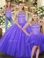 Beading Quinceanera Dresses Lavender Lace Up Sleeveless Floor Length