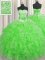 Handcrafted Flower Sleeveless Beading and Ruffles and Hand Made Flower Lace Up Sweet 16 Quinceanera Dress