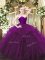 Enchanting Purple Sweet 16 Dresses Military Ball and Sweet 16 and Quinceanera with Ruffles Sweetheart Sleeveless Zipper