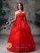 Strapless Sequin Decorate Custom Made Red Quinceanera Dama Dress In Winter Park FL