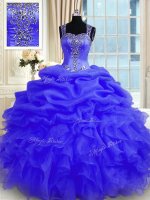 Floor Length Zipper Vestidos de Quinceanera Purple for Military Ball and Sweet 16 and Quinceanera with Beading and Ruffles