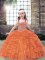 Dramatic Ball Gowns Pageant Dress Wholesale Orange Red Straps Tulle Sleeveless Floor Length Lace Up