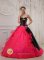 Menomonie Wisconsin/WI Appliques Beautiful Black and red Quinceanera Dress Sweetheart Satin and Organza Ball Gown