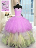Sweetheart Sleeveless Organza Party Dresses Appliques and Ruffled Layers Lace Up(SKU PSSW0249-1BIZ)