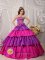 Austin Minnesota/MN Multi-color Ball Gown Strapless Floor-length Taffeta Appliques with Bow Band Cake Quinceanera Dress
