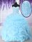 Sleeveless Floor Length Beading and Ruffles Lace Up Sweet 16 Dress with Blue