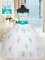 Fitting White Sweetheart Lace Up Beading and Appliques Sweet 16 Quinceanera Dress Sleeveless