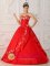 Stonebroom Derbyshire Exquisite Red Sweet 16 Dress Sweetheart With Embroidery and Beading A-Line / Princess