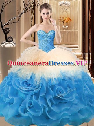 Clearance Floor Length Multi-color Sweet 16 Dress Sweetheart Sleeveless Lace Up