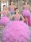 Four Piece Sweetheart Sleeveless Tulle Quinceanera Gowns with Jewelry Beading Lace Up