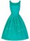Knee Length Lace Up Dama Dress for Quinceanera Turquoise for Prom and Party and Wedding Party with Ruching