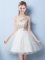 Sequins Mini Length Champagne Damas Dress One Shoulder Sleeveless Lace Up