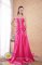 Miami FL Elegant Hot Pink Quinceanera Dama Dress Empire Sweetheart Sweep / Brush Train Taffeta Beading Decorate