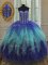 Colorful Sleeveless Beading and Ruffles Lace Up Ball Gown Prom Dress