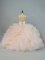 Dynamic Floor Length Lace Up Sweet 16 Quinceanera Dress Peach for Sweet 16 and Quinceanera with Beading and Ruffles