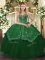 Taffeta and Tulle Sweetheart Sleeveless Lace Up Beading and Pattern Quinceanera Dress in Green