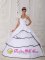 Hand Made Flowers Decorate One Shoulder For Sweetheart Floor-length Quinceanera Dress With Beading IN Lake Placid NY