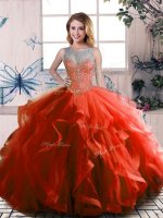 Perfect Sleeveless Beading and Ruffles Lace Up Quinceanera Dresses