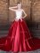 Beauteous Scoop Sleeveless Lace and Appliques Lace Up Ball Gown Prom Dress