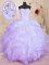 Simple Lavender Lace Up Sweetheart Beading and Ruffles Vestidos de Quinceanera Organza Sleeveless