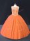 Orange Lace Up Scoop Beading Sweet 16 Quinceanera Dress Tulle Sleeveless