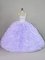 Sweet Lavender Organza Lace Up Sweet 16 Dress Sleeveless Beading and Ruffles