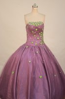 Lovely ballgown strapless floor-length purple appliques quinceanera dresses FA-X-096