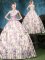 Custom Design Multi-color Tulle Lace Up Straps Sleeveless Floor Length Quince Ball Gowns Appliques and Pattern