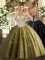 Brown Lace Up Quinceanera Gown Beading and Appliques Sleeveless Floor Length