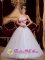 Sturgis South Dakota/SD Pretty Strapless White and Fushcia Princess Quinceanera Dress With Sweetheart Appliques Decorate For Sweet 16 Party