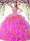 Multi-color Sweetheart Lace Up Beading and Ruffles Quinceanera Dresses Sleeveless