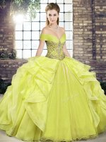 Affordable Sleeveless Beading and Ruffles Lace Up Vestidos de Quinceanera(SKU SJQDDT2096002-2BIZ)