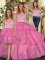 Scoop Sleeveless Tulle 15 Quinceanera Dress Lace Zipper