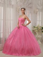 Tiffany & Co Forest City Iowa/IA Classical Pink Sweet Quinceanera Dress With Sweetheart Neckline Beaded Decorate[QDZY546-HBIZ]
