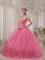 Forest City Iowa/IA Classical Pink Sweet Quinceanera Dress With Sweetheart Neckline Beaded Decorate