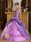 Oregon Wisconsin/WI Hand Made Flowers Appliques Stylish Lavender Quinceanera Dress For Strapless Taffeta Ball Gown