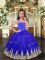 Tulle Sleeveless Floor Length Little Girl Pageant Gowns and Embroidery