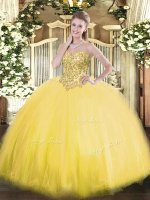 Gold Sleeveless Floor Length Appliques Lace Up Sweet 16 Dresses(SKU SJQDDT1157002-3BIZ)
