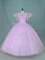 Ideal Sleeveless Floor Length Beading Zipper Quince Ball Gowns with Lavender