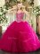 Sweetheart Sleeveless Lace Up Sweet 16 Quinceanera Dress Hot Pink Tulle