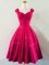 Hot Pink Damas Dress Prom and Party and Wedding Party with Ruching Straps Sleeveless Lace Up